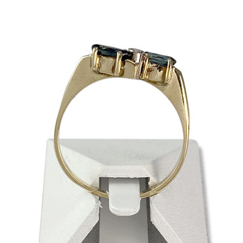 Bague d'occasion or 750 jaune diamant saphirs