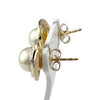 Boucles d'oreilles d'occasion 2 ors 750 diamants perles de culture - vue V2