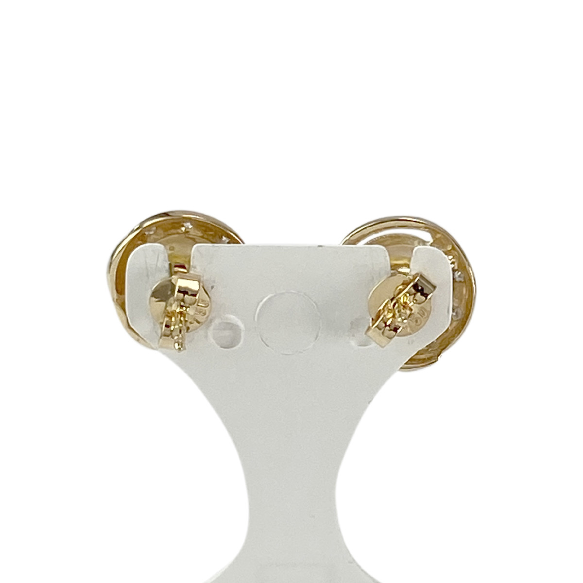 Boucles d'oreilles d'occasion 2 ors 750 diamants perles de culture - vue 3