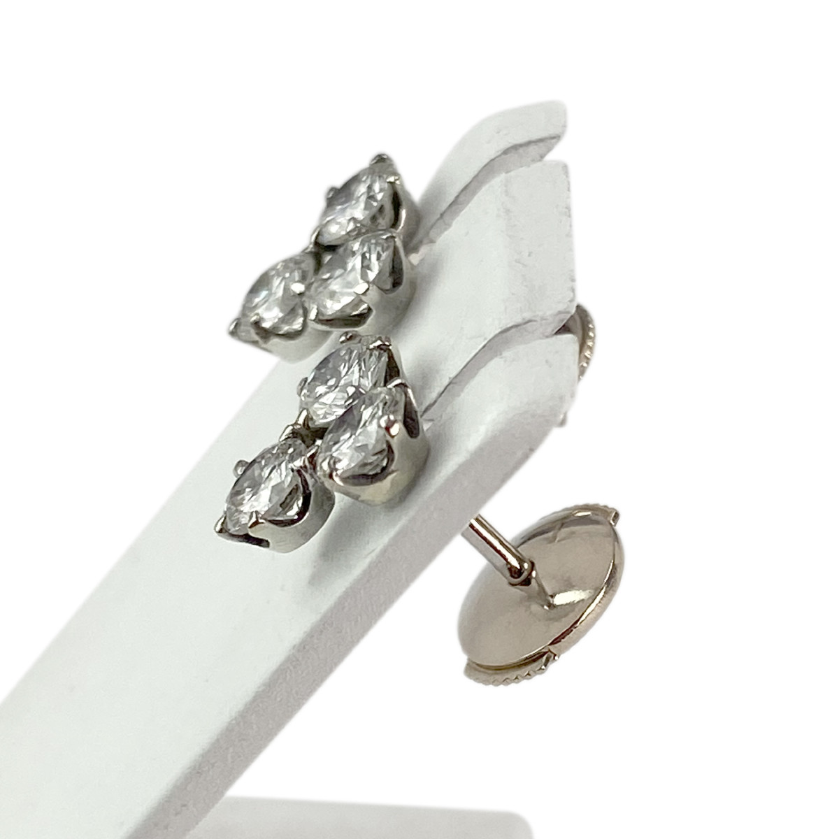 Second hand earrings gold 750 yellow diamond - view 2