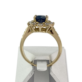 Bague d'occasion or 750 jaune saphir diamant