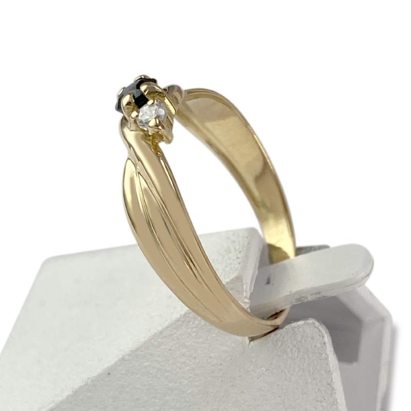 Bague d'occasion or 750 jaune saphir zirconias - vue 2