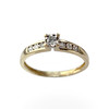 Second-hand gold 750 yellow diamond diamond ring - vue V1