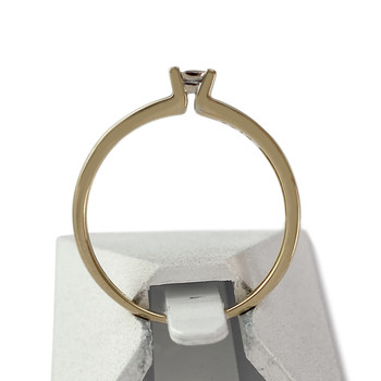 Tweedehands gouden 750 gele diamanten ring