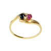 Bague d'occasion or 750 jaune rubis saphir - vue V1