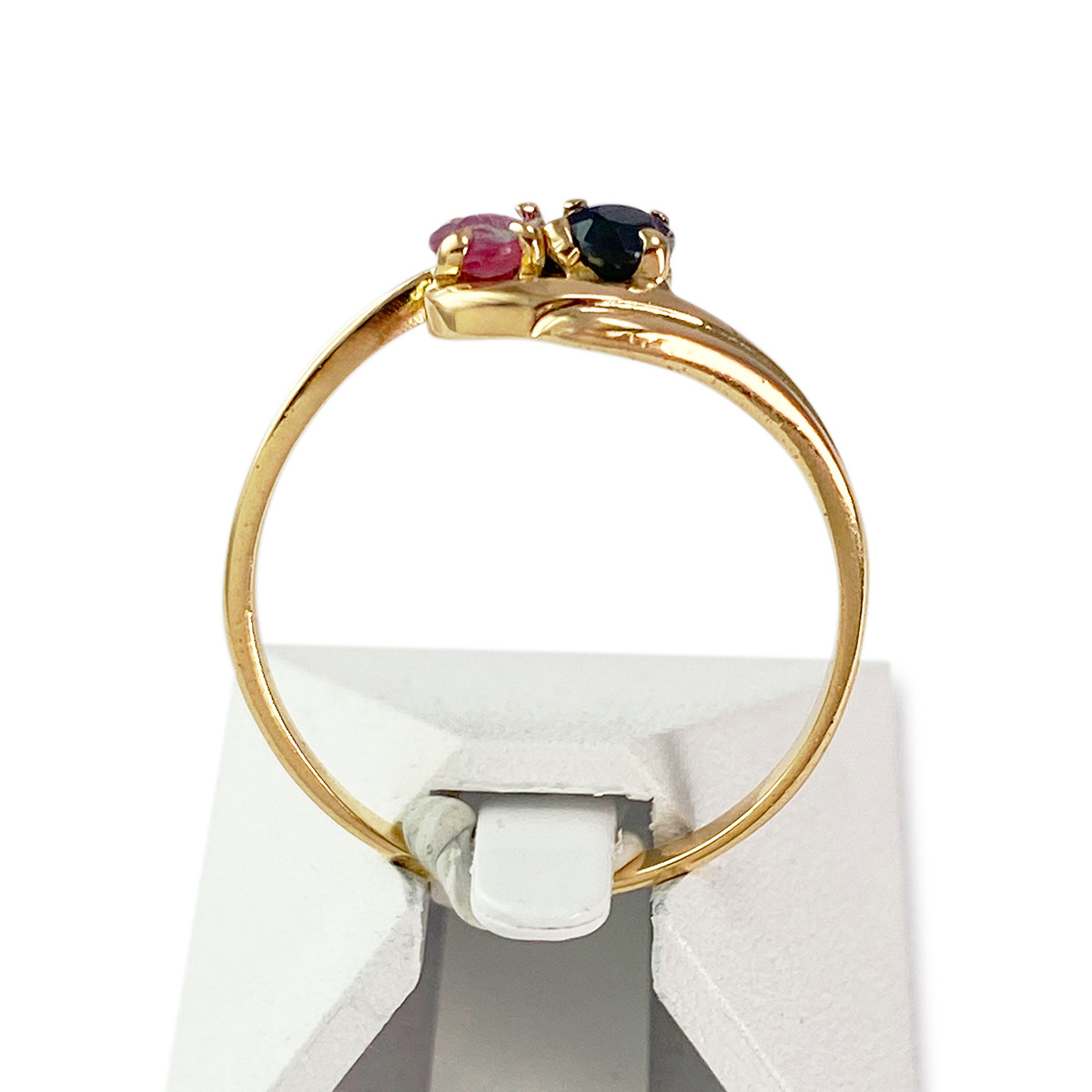 Bague d'occasion or 750 jaune rubis saphir - vue 3