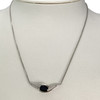 Collier d'occasion or 750 blanc saphir diamant - vue V2