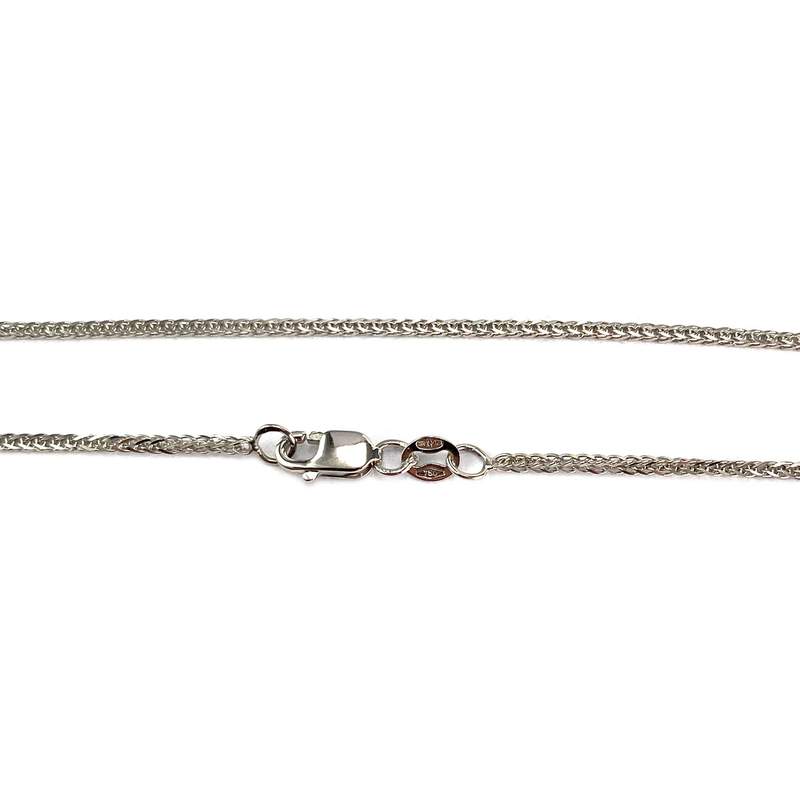 Collier d'occasion or 750 blanc saphir diamant - vue 3