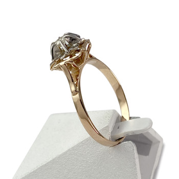 Tweedehands gouden 750 gele diamanten ring