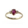 Second-hand gold 750 yellow ruby diamond ring - vue V1