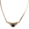 Collier d'occasion or 750 2 tons maille anglaise saphir saphir - vue V1