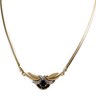 Collier d'occasion or 750 2 tons maille anglaise saphir saphir