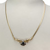 Collier d'occasion or 750 2 tons maille anglaise saphir saphir - vue V2