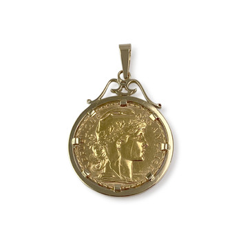Tweedehands 750 geelgouden medaille