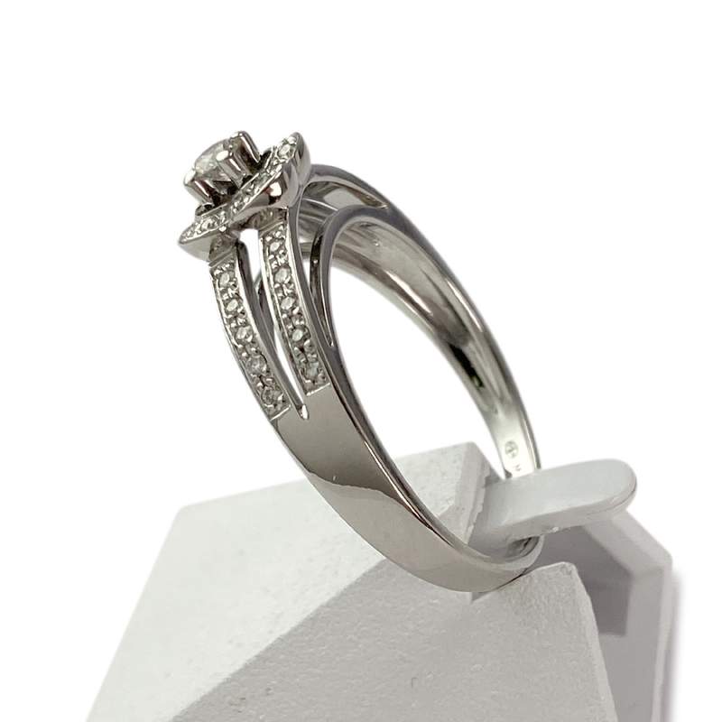 Bague MAUBOUSSIN d'occasion or 750 blanc diamant - vue 2