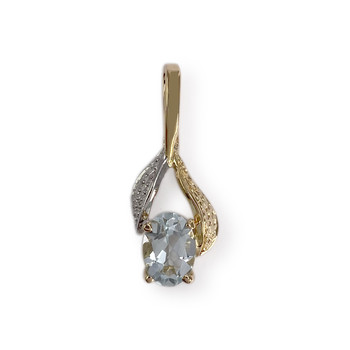 Pendentif d'occasion or 750 2 tons aigue marine