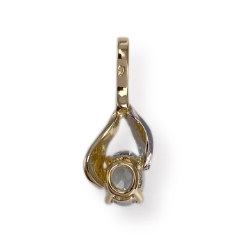 Pendentif d'occasion or 750 2 tons aigue marine