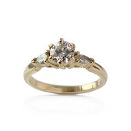 Second-hand gold ring 750 yellow diamond diamond