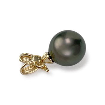 Pendentif d'occasion or 750 2 tons diamant perle de tahiti