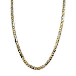 Used 750 yellow gold chain with horse-link and alternating links, 64 cm - view 1
