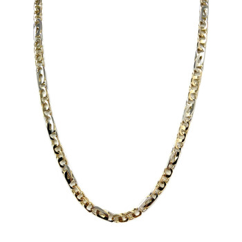 Used 750 yellow gold chain with horse-shaped links and alternating links, 64 cm
