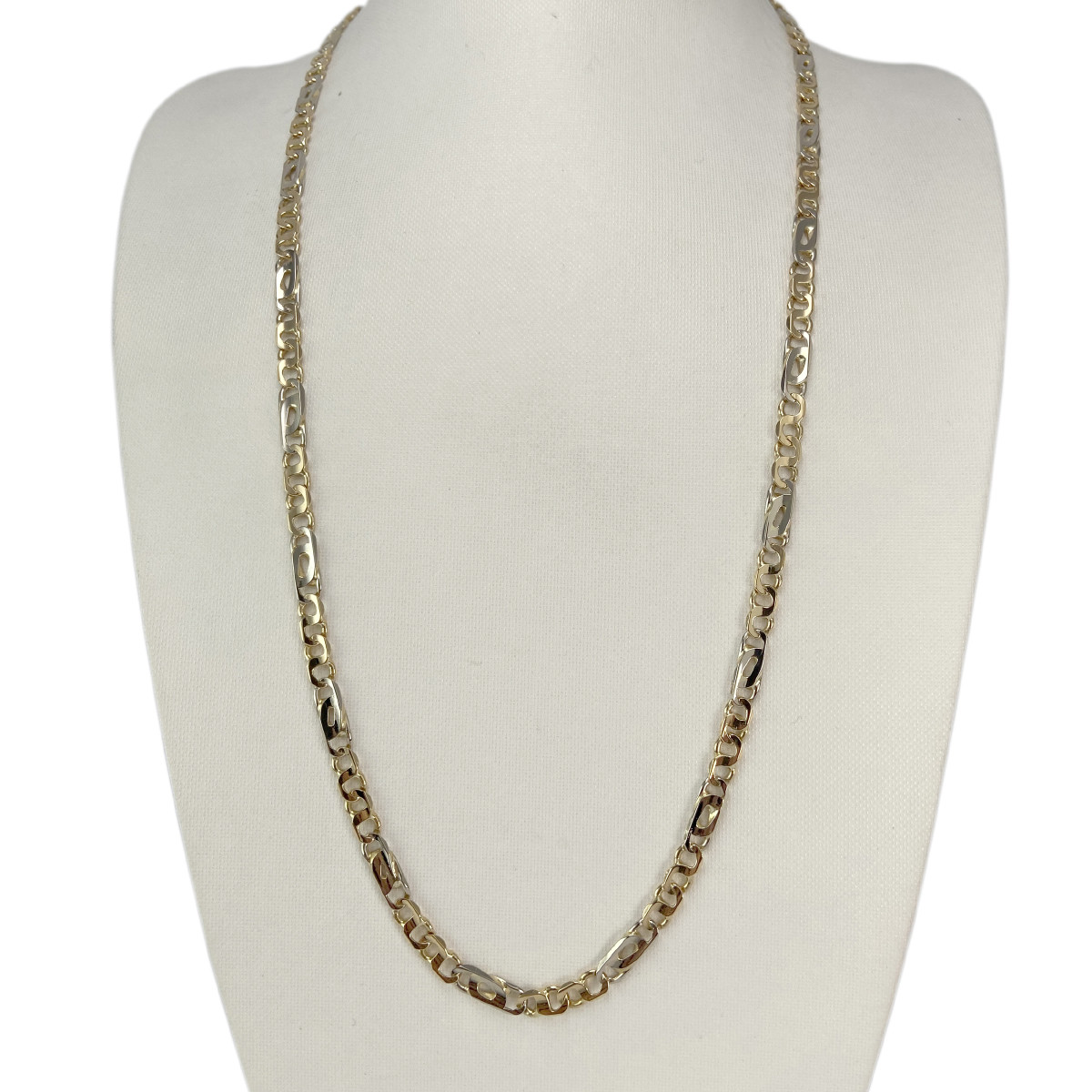 Used 750 yellow gold chain with horse-link and alternating links, 64 cm - view 2