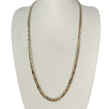 Used 750 yellow gold chain with horse-shaped links and alternating links, 64 cm