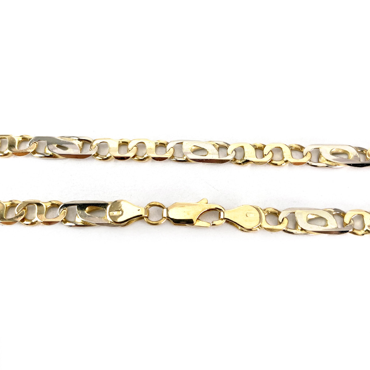 Used 750 yellow gold chain with horse-link and alternating links, 64 cm - view 3