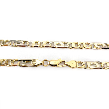 Used 750 yellow gold chain with horse-shaped links and alternating links, 64 cm