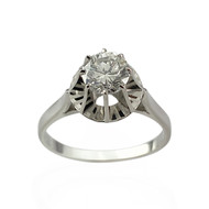 Bague d'occasion or 750 blanc diamant