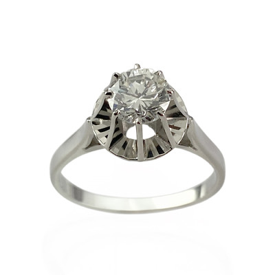 Bague d'occasion or 750 blanc diamant - vue 1