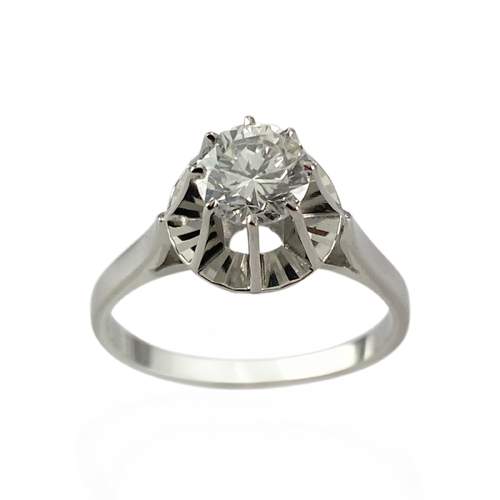 Bague d'occasion or 750 blanc diamant