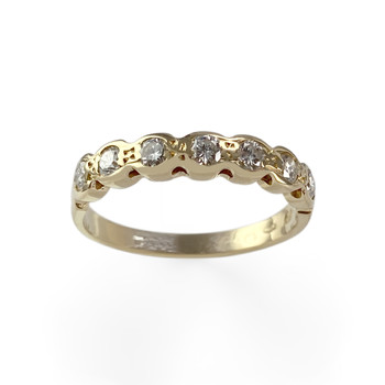 Tweedehands gouden 750 gele diamanten ring