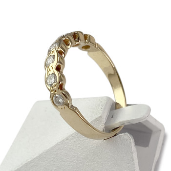 Tweedehands gouden 750 gele diamanten ring