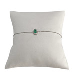 Bracelet d'occasion or 375 blanc emeraude diamant - vue 1