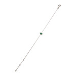 Bracelet d'occasion or 375 blanc emeraude diamant - vue 2