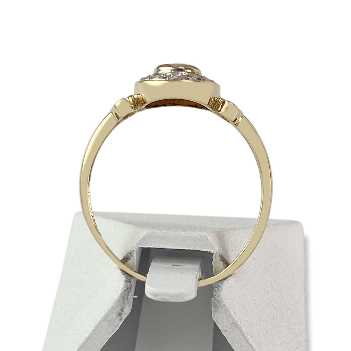 Second-hand gold 750 yellow ruby diamond ring - view 3