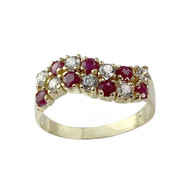 Bague d'occasion or 585 jaune rubiszirconias