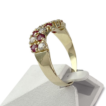 Bague d'occasion or 585 jaune rubiszirconias