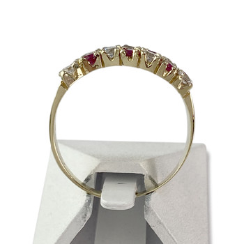 Bague d'occasion or 585 jaune rubis zirconias