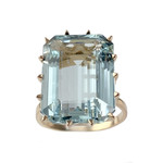 Bague d'occasion or 750 jaune aigue marine - vue 1