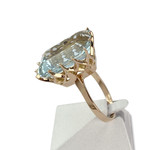 Bague d'occasion or 750 jaune aigue marine - vue 2