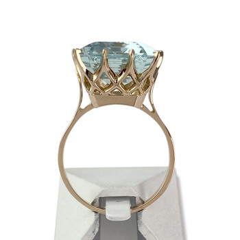Second hand gold 750 yellow aquamarine ring