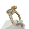 Bague d'occasion or 750 jaune saphir saphir rose saphir jaune diamant - vue V2