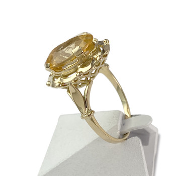 Second-hand gold 750 yellow citrine ring