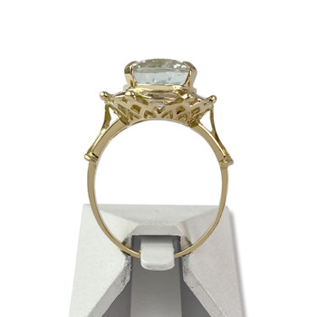 Second hand gold 750 yellow aquamarine ring