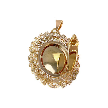 Pendentif d'occasion or 750 jaune rubis perle de culture