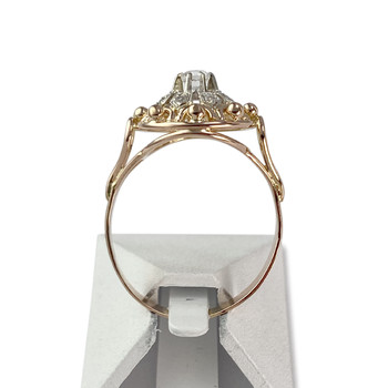 Bague d'occasion or 750 2 tons pierre synthetique