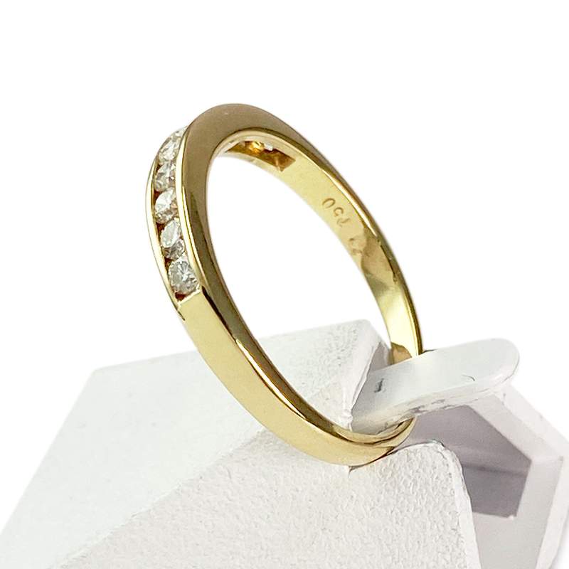 Bague d'occasion or 750 jaune diamants - vue 2