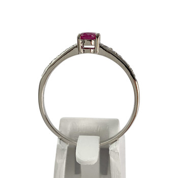 Second-hand gold ring 750 white ruby diamonds